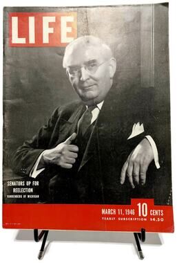 LIFE Magazine March 11 1946 Senator Vandenberg Spam Man Atom Bomb Vintage